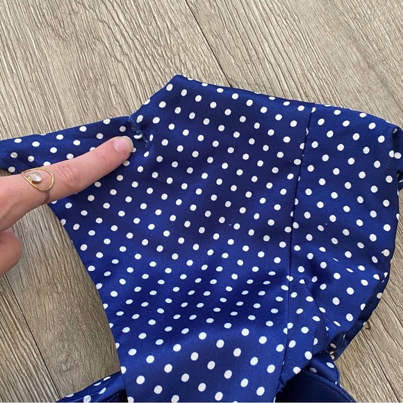 GUESS | Mary Stella boho blue polka dot mini dress - Picture 15 of 16